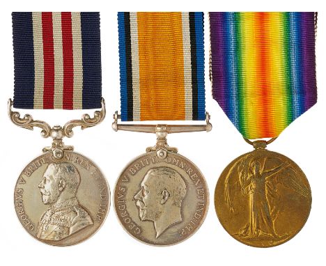 WW1 1918 2/7th BN West Riding Regiment Military Medal Group of Three.Awarded to “306908 PTE W. BARON W. RID. R”. Comprising: 