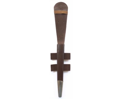 WW2 Early Pattern Fairbairn-Sykes Nickel &amp; Leather Commando fighting knife Scabbard.A very good and scarce example of the