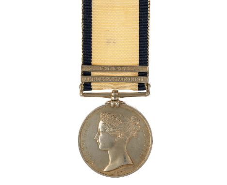 Royal Navy Rear Admiral’s two clasp Naval General Service Medal. “Anholt 27 March 1811”, “Syria”Awarded to “WM LUCKRAFT, COMM