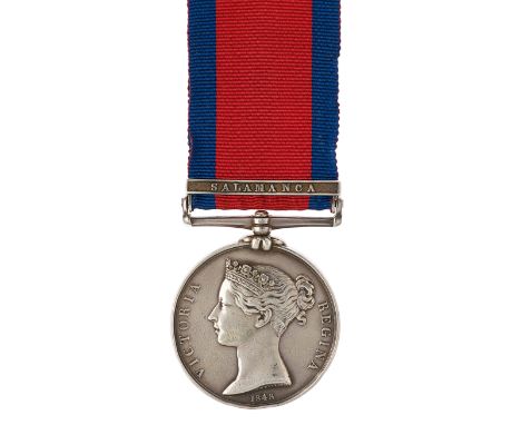 11th Light Dragoons Military General Service Medal clasp “Salamanca”Awarded to “THOMAS MOSS 11TH LIGHT DRAGOONS”. Edge knocks