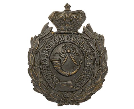 Cheltenham College Rifles Victorian pouch belt plate circa 1883-89.A fine and scarce die-stamped blackened brass example. Res