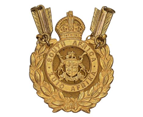 South Africa. Permanent Force Officer’s pouch belt plate and prickers circa 1922-26.A fine scarce example. Within die-stamped