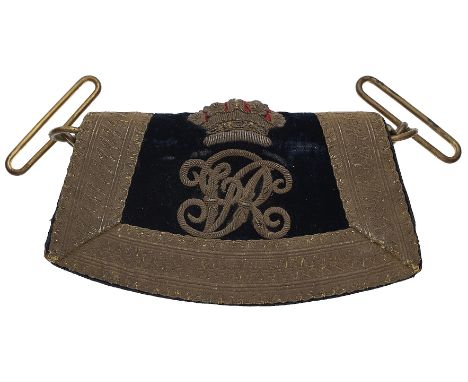 Victorian The Hon. Corps of Gentleman-at-Arms pouch.A rare Victorian Gentleman’s example. The pouch is of dark velvet ground 