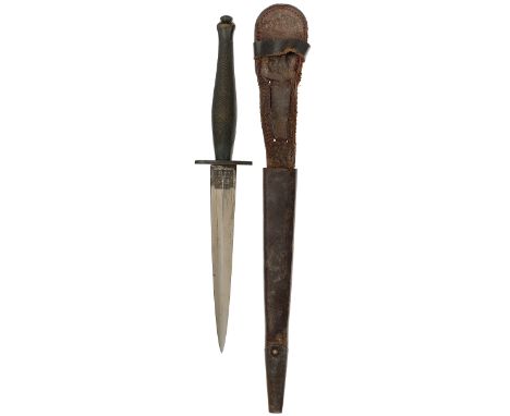 WW2 2nd pattern Fairbairn-Sykes Parkerised Commando fighting knife, with LogoA good used and scarce example. The hilt with Pa