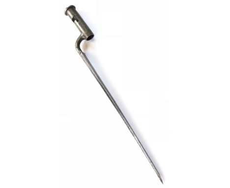 British Brown Bess Socket Bayonet by Chambers.A good example with 17 inch triangular form blade with flat face and hollow gro
