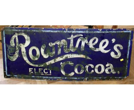 Rowntree cocoa enamel sign. A condition report is not available for this lot.  Damage, defects, restoration or other faults a
