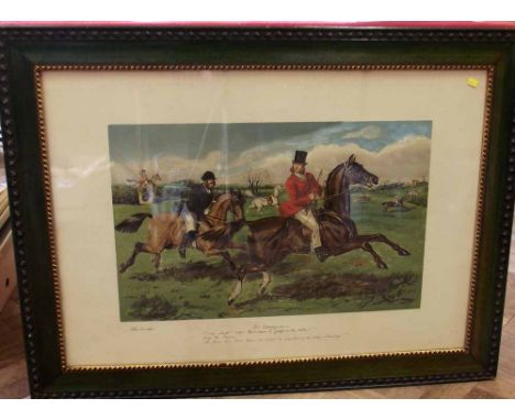Coloured John Leech hunting print "No Consequence". A condition report is not available for this lot.  Damage, defects, resto