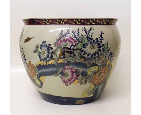Japanese design planter. A condition report is not available for this lot.  Damage, defects, restoration or other faults are 