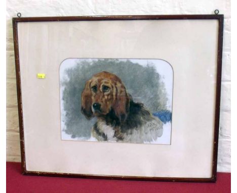 J.F.H., 19th century, portrait of a dog, oil. A condition report is not available for this lot.  Damage, defects, restoration
