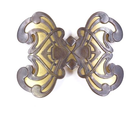 Yves Saint Laurent 1960/70 Art Nouveau revival large belt buckle, width 13cm 