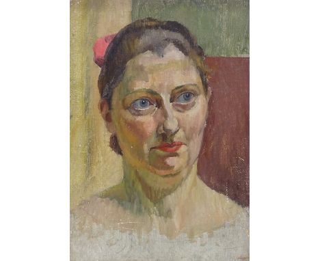 Henry Lamb (1883 - 1960), oil on board, portrait of a woman, signed inscribed and dated '37 verso, 14" x 10", framed 