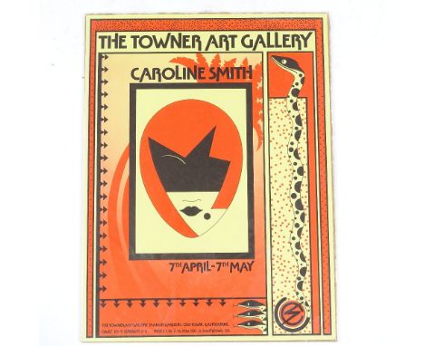 Caroline Smith, Exhibition poster, Towner Art Gallery 1970s, sheet size 16" x 12", unframed 