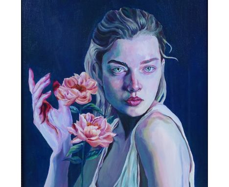 Alice Spiers, oil on canvas, portrait of a woman, signed, 16" x 12", framed