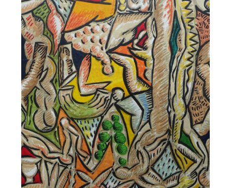 Gronk (Nicandro) (American born 1954), The Return, large screen print, abstract composition, Tandem Press Wisconsin, signed a
