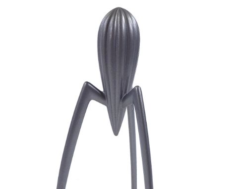 Alessi Italy, Juicy Salif lemon squeezer by Philippe Starck, mat grey finish, height 29cm 