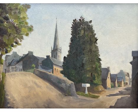 Louis Dali (French 1905-2001): 'Mur' (Mûr-de-Bretagne) France, oil on board signed titled and dated '44, 26cm x 33cm