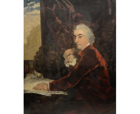 English School (18th century): Portrait of a Gentleman in Red Jacket, oil on canvas unsigned 76cm x 63cm (unframed)Condition 