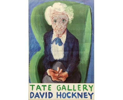 After David Hockney (British 1937-): 'My Mother Bridlington 1988', colour lithograph poster pub. for Tate Gallery Exhibition 