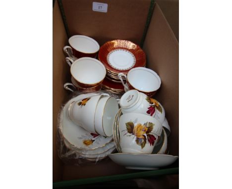 Small selection of mixed china teacups and saucers 