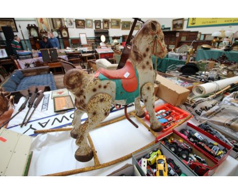 Child's rocking horse, metal (1950's)