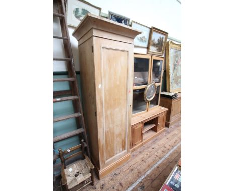 Single doored large storage cupboard measuring 80" high and 22" wide, 1 internal shelf