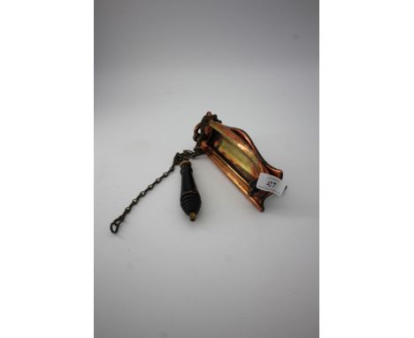 Art deco letter box and vintage lavatory pull chain, in black, with the words 'Pull'
