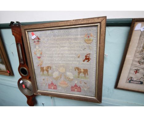 Framed embroidered child's sampler dated 1891 (in good order)