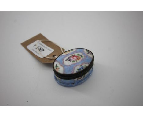 Bilston enamel patch box, floral design