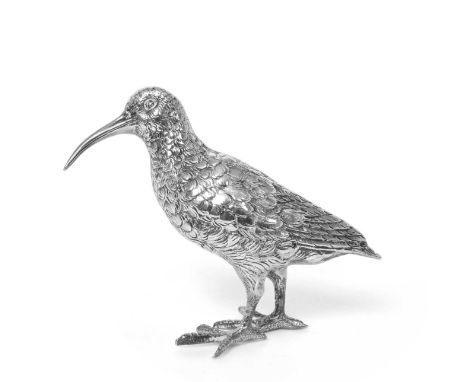 A Continental Silver Model of a Woodcock or Curlew, Probably German, With English Import Marks For Israel Freeman and Son Ltd