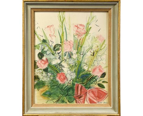 After Raoul Dufy (1877-1953)Still life of Gladioli and other flowers Coloured print, together with a further coloured print b