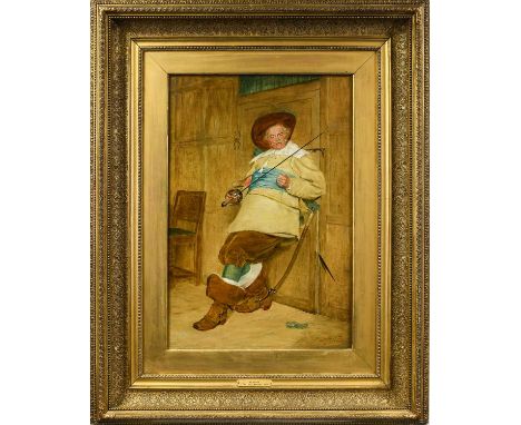 John Watson Nichol (1856-1926)"On Guard"Signed and dated 1878, oil on canvas, 58cm by 38.5cmCondition report: In fully restor