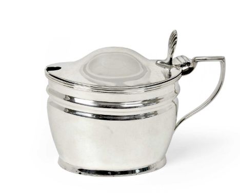 An Edward VII Silver Mustard-Pot, by Henry Stratford Ltd., London, 1906, in the George III-style, oval and with angular scrol
