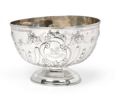 A Victorian Silver Rose-Bowl, by William Hutton and Sons, London, 1897, tapering and on spreading foot, the lower body with s