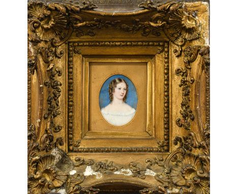 British School (19th century)Portrait of Helen Olympia, Lady Littler, daughter of Captain Stewart, bust length, wearing a whi