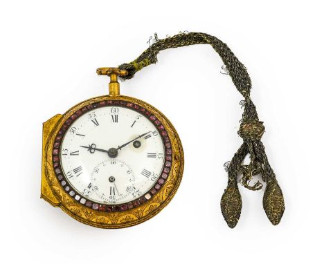 A Gilt Metal Verge Consular Cased Pocket Watch, signed Rix, late 18th century, single fusee movement with balance cock foot s