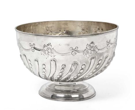 A Victorian Silver Rose-Bowl, by William Hutton and Sons, London, 1896, tapering and on spreading foot, the lower body with s