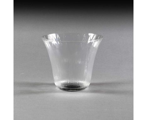 A René Lalique Lotus Clear and Black Stained Glass Goblet, engraved R Lalique France, 7.5cm highFootnote: See Félix Marcilhac