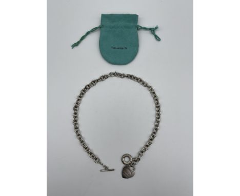 Tiffany &amp; Co. New York 925 Silver Heart Tag Necklace. 