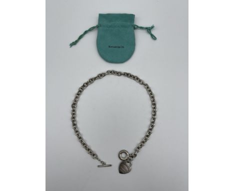 Tiffany &amp; Co. New York 925 Silver Heart Tag Necklace. 