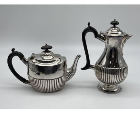 Hallmarked Silver Teapot and Coffee Pot. 
Total Weight 741gr. 