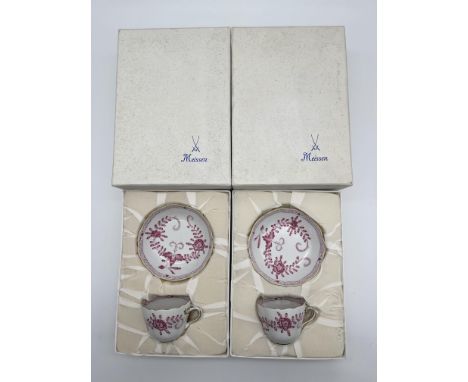 Two Boxed Meissen Cup and Saucers no 340410/213. 
Good condition, no damage. 