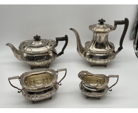 Hallmarked Silver Four Piece Tea Coffee Set to include Teapot, Coffee Pot, Sugar Bowl and Milk Jug. 
Total Weight 2kg 426gr. 