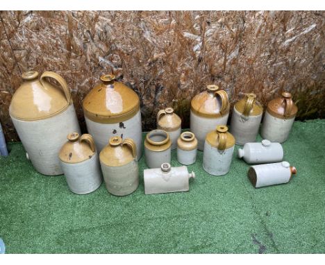 Large Collection of Vintage English Clay Jugs and Hot Water Bottles. 