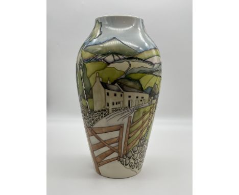 Moorcroft Back Dane Vase numbered edition - no 8/200  designed by Kerry Goodwin. 
H 37.50cm x W 20.50cm x D 20.50cm. 
Good co