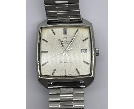 Vintage Omega Automatic Seamaster Swiss Made Stainless Steel Gents Watch with Speidel USA Band. 