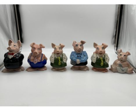 Complete Set Plus One of Vintage 1980's Wade Natwest Piggy Banks. 
Good condition, no damage. 
