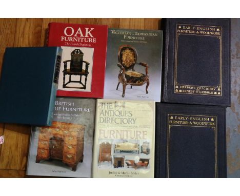 Collection of Antique furniture reference books to include Early English Furniture and Woodwork by Herbert Cescinsky and Erne