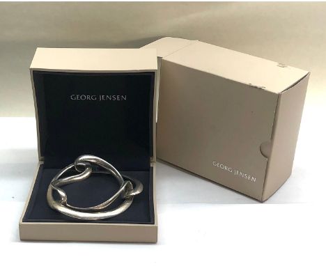 Georg Jensen Silver Bangle 452 Infinity with 3 Links original boxed 
