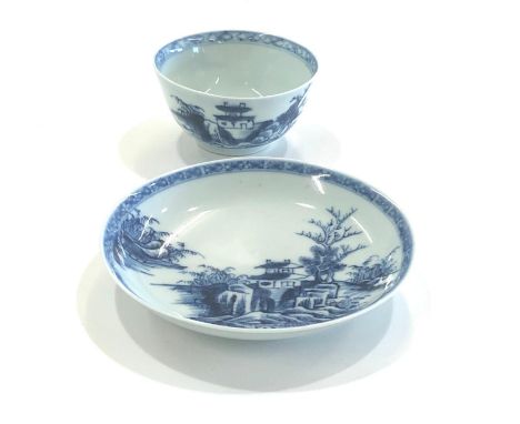 Nanking cargo Chinese shipwreck Pagoda riverscape tea bowl and saucer c1750 Christies 5066 