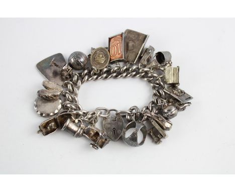 Vintage sterling silver charm bracelet 